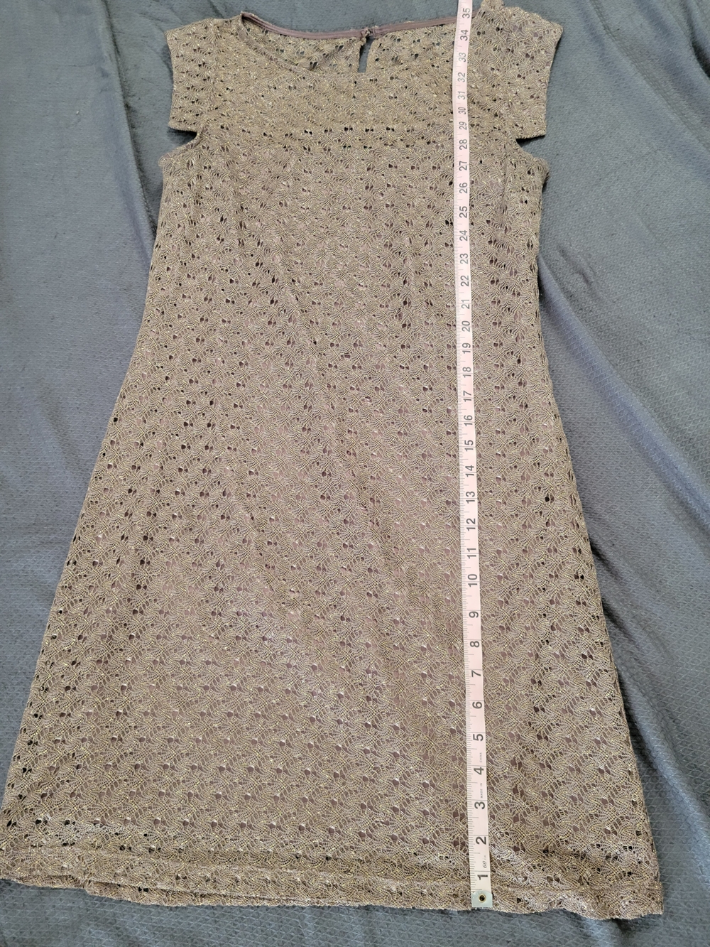 Jax Women's Brown Crochet Shift Dress - Picture 6 of 11